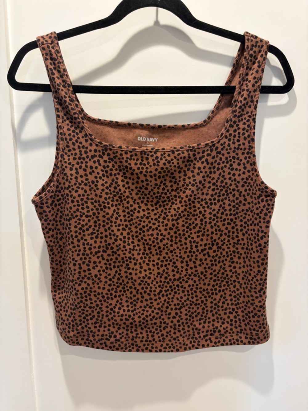 Old Navy Brown and Black Cheetah Print Cropped Tank